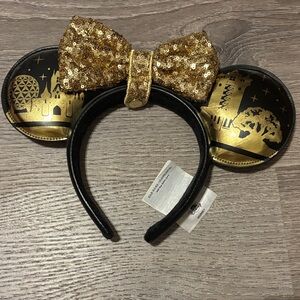 Disney Gold and Black Sequin Bow Headband